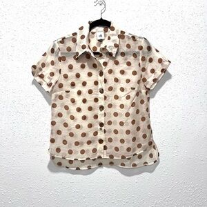 CAbi Polka‎ Dot Spectator Shirt XS